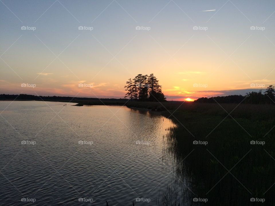 Sunset on the river