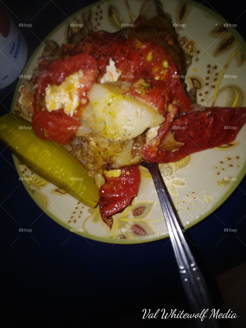 hot steaming veggies eggs breakfast