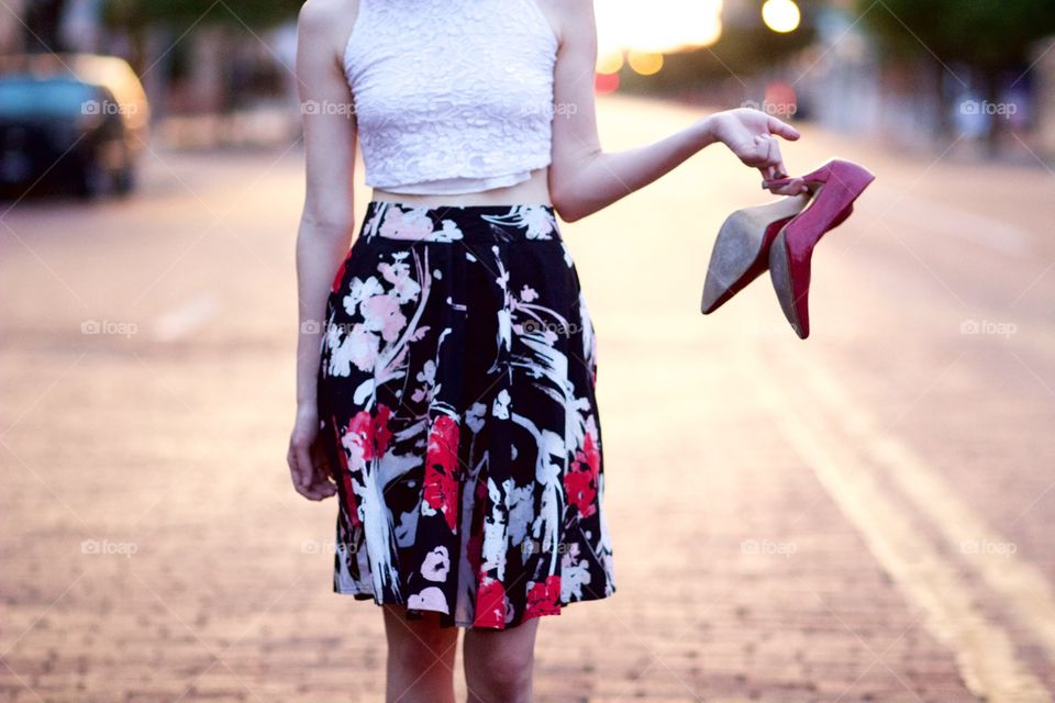 Red heels in the street