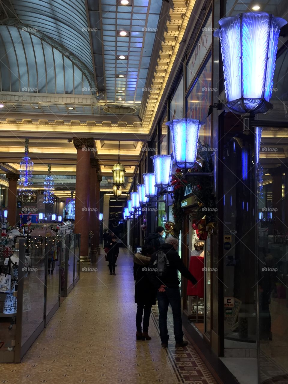 Lanterns inside a department store beside the champ Elisee,France