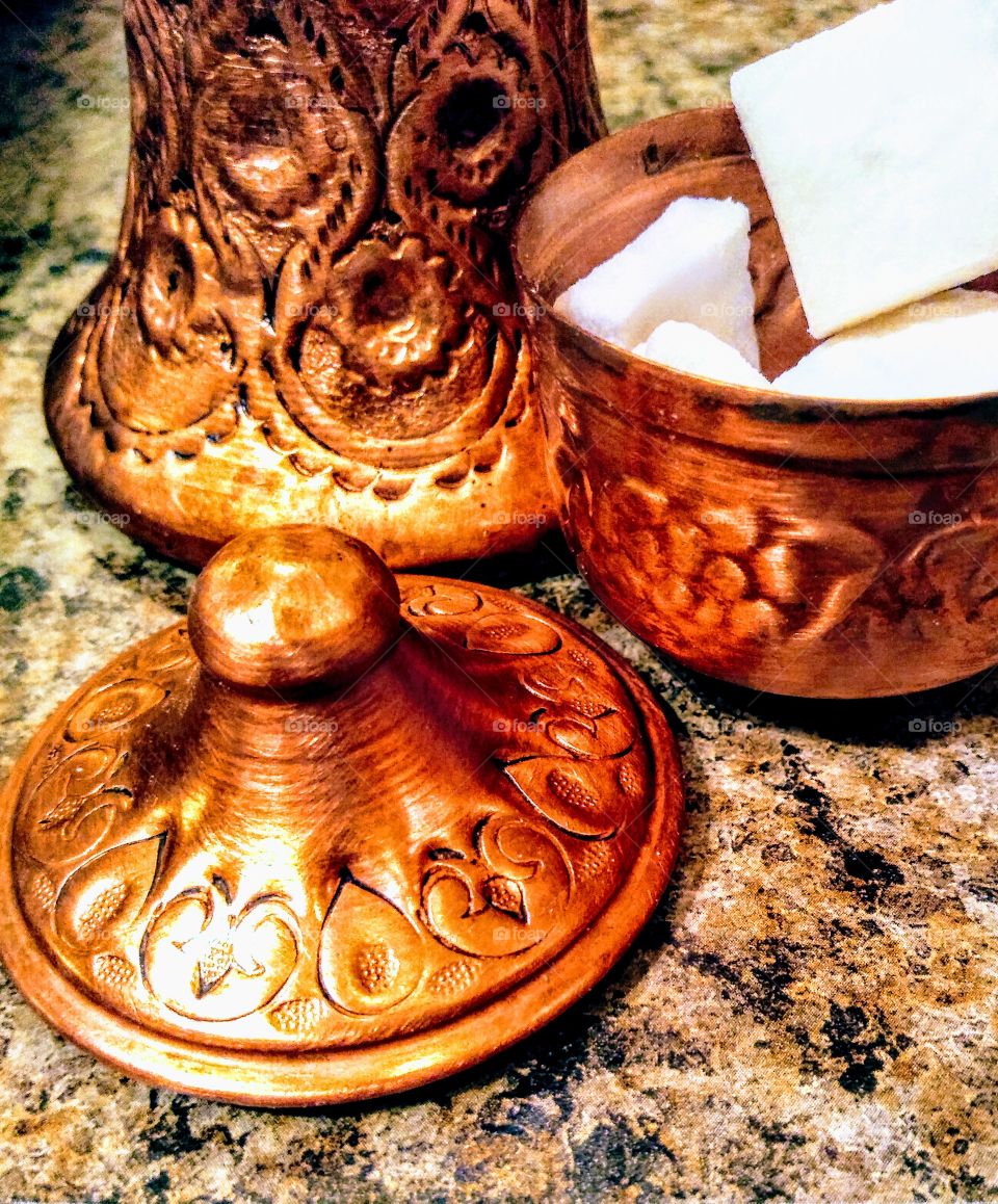 bronze sugar container