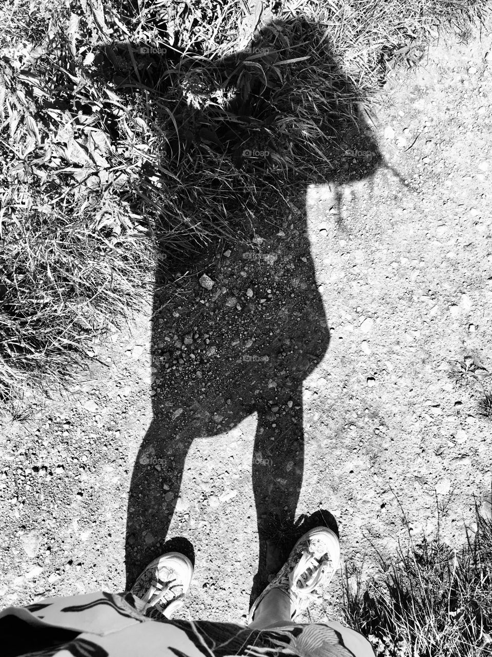 B&W of me taking a picture of me ... well my shadow 😂