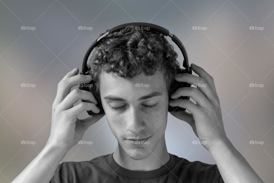 Young Man listening to Music