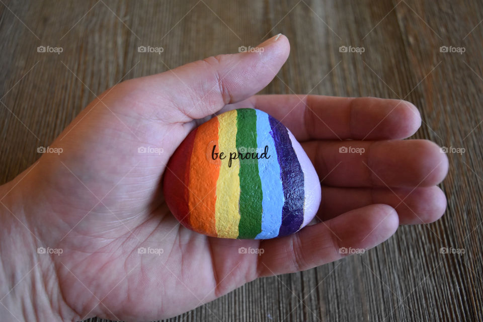 Painted rock with inspirational sentiment