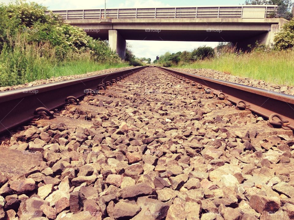 Train rails . Taken outside London 