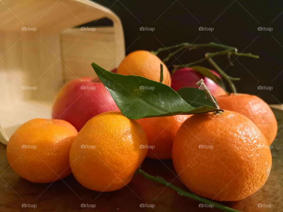 Fruit theme. Tangerines.