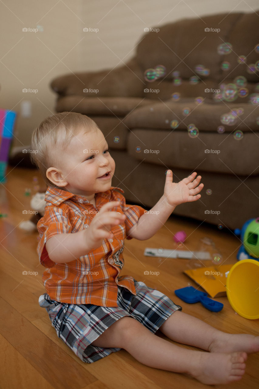happy baby boy bubbles by gene916