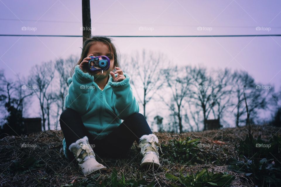 Girl, People, One, Outdoors, Fall