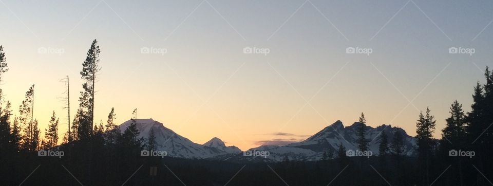 Snow, Mountain, Winter, No Person, Sunset