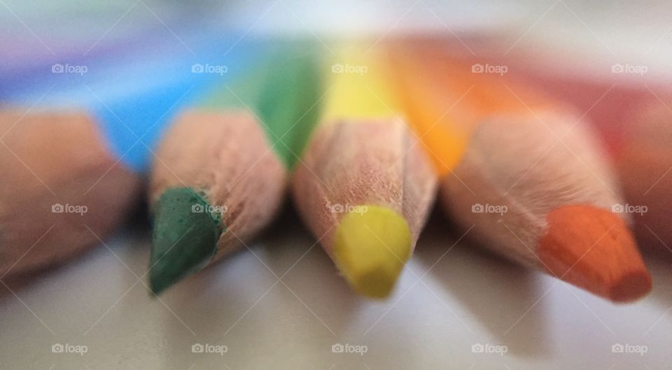 Close-up of colored pencils