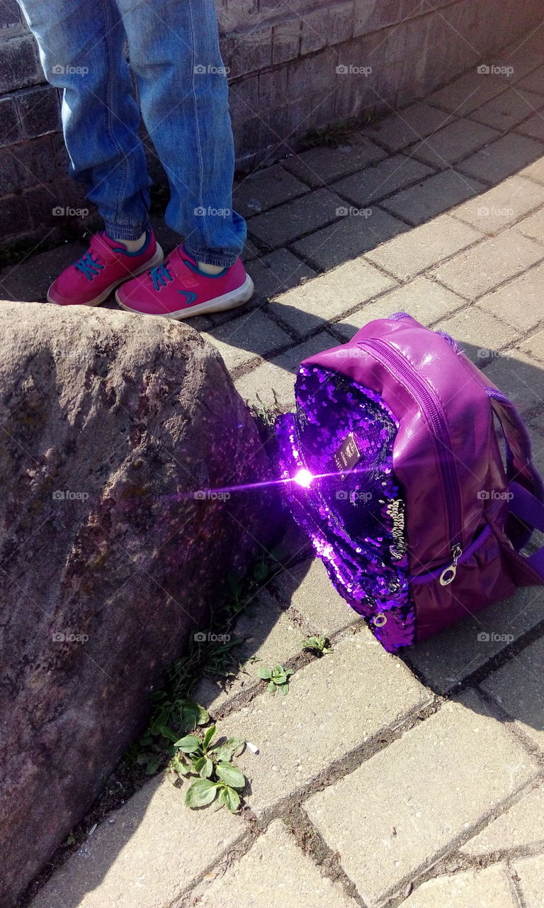 light bag purple sunshine rock