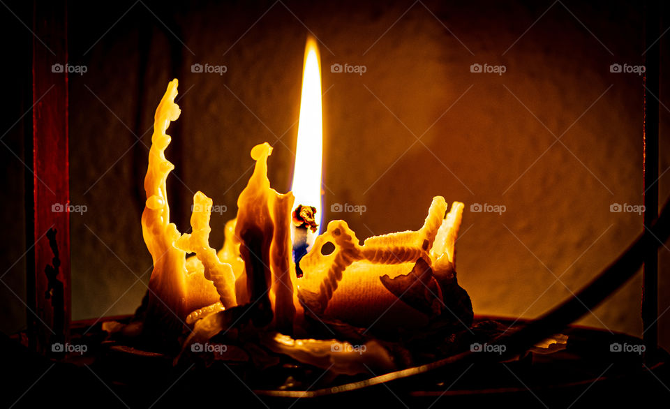 candle on black background