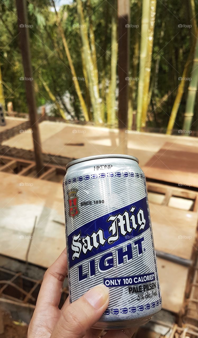 beer in construction site
