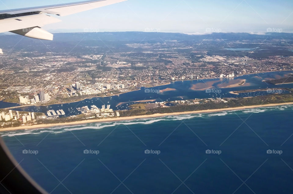 Flying over Australian coast