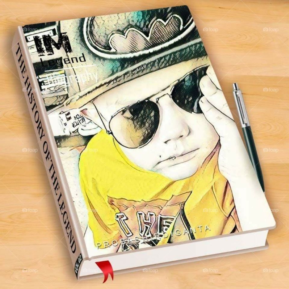 Sketched style abstract of boy in sunglasses and Batman hat, on a book cover.