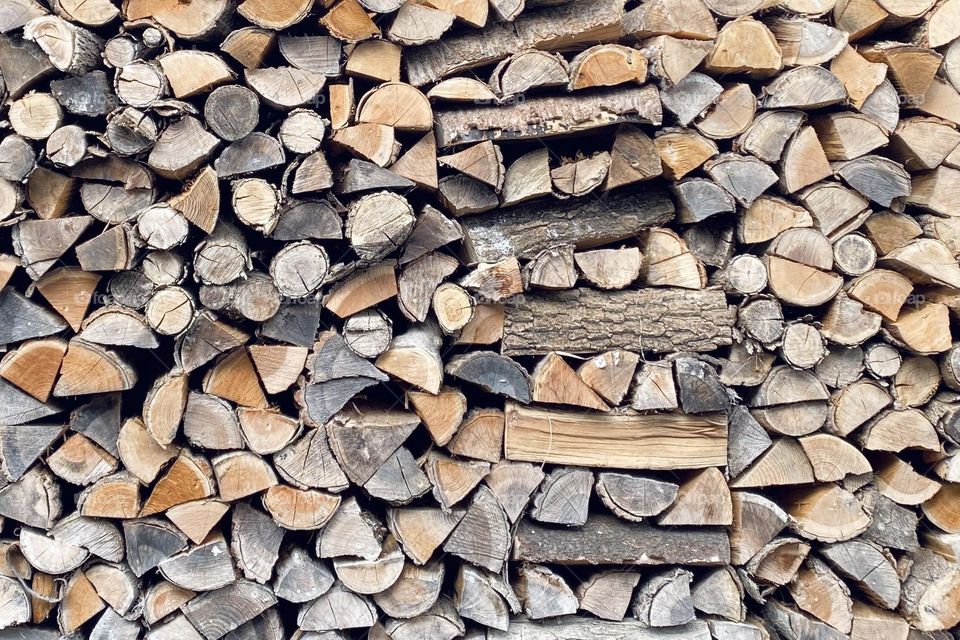 piled firewood
