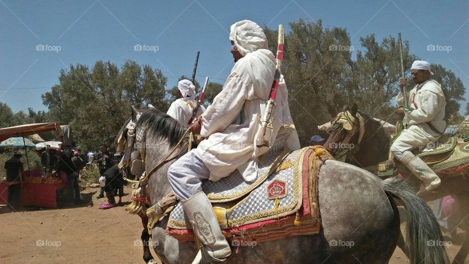  A knight riding a horse in a racing dress