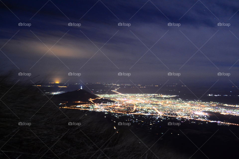 Panorama of the night city. Pyatigorsk, Russia