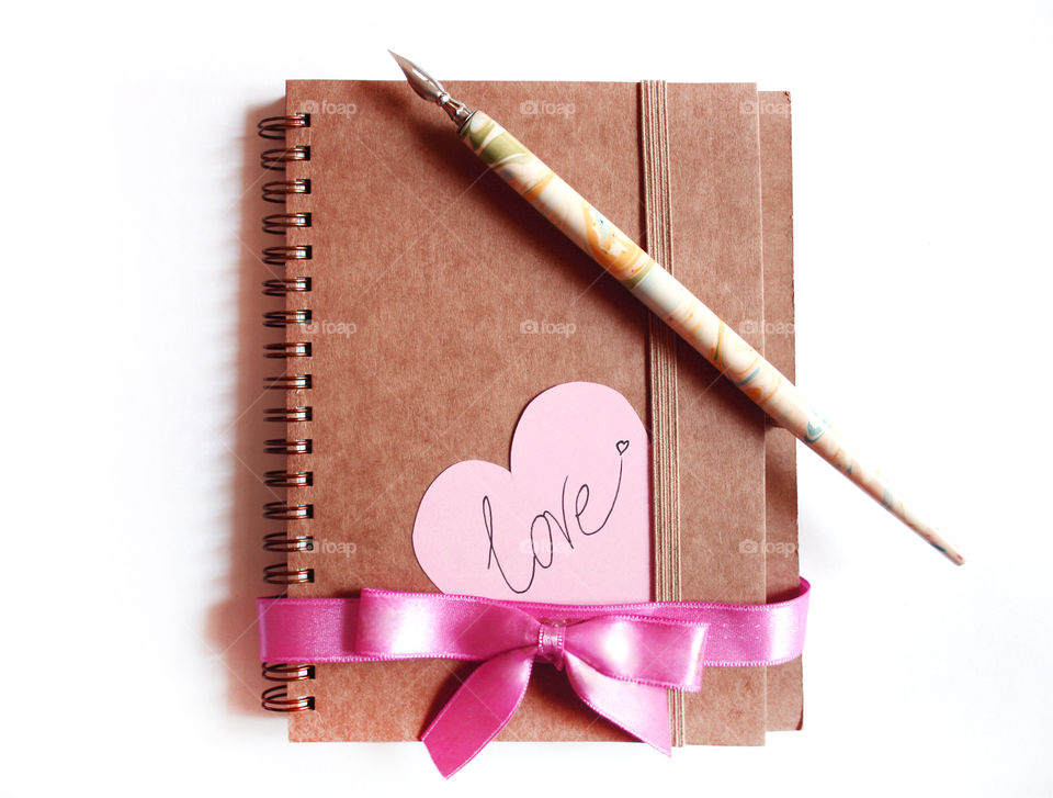 Love book and pen