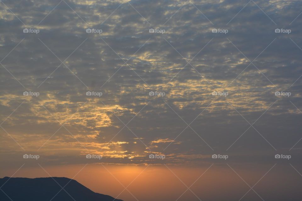 beautiful Sunset landscape with clouds