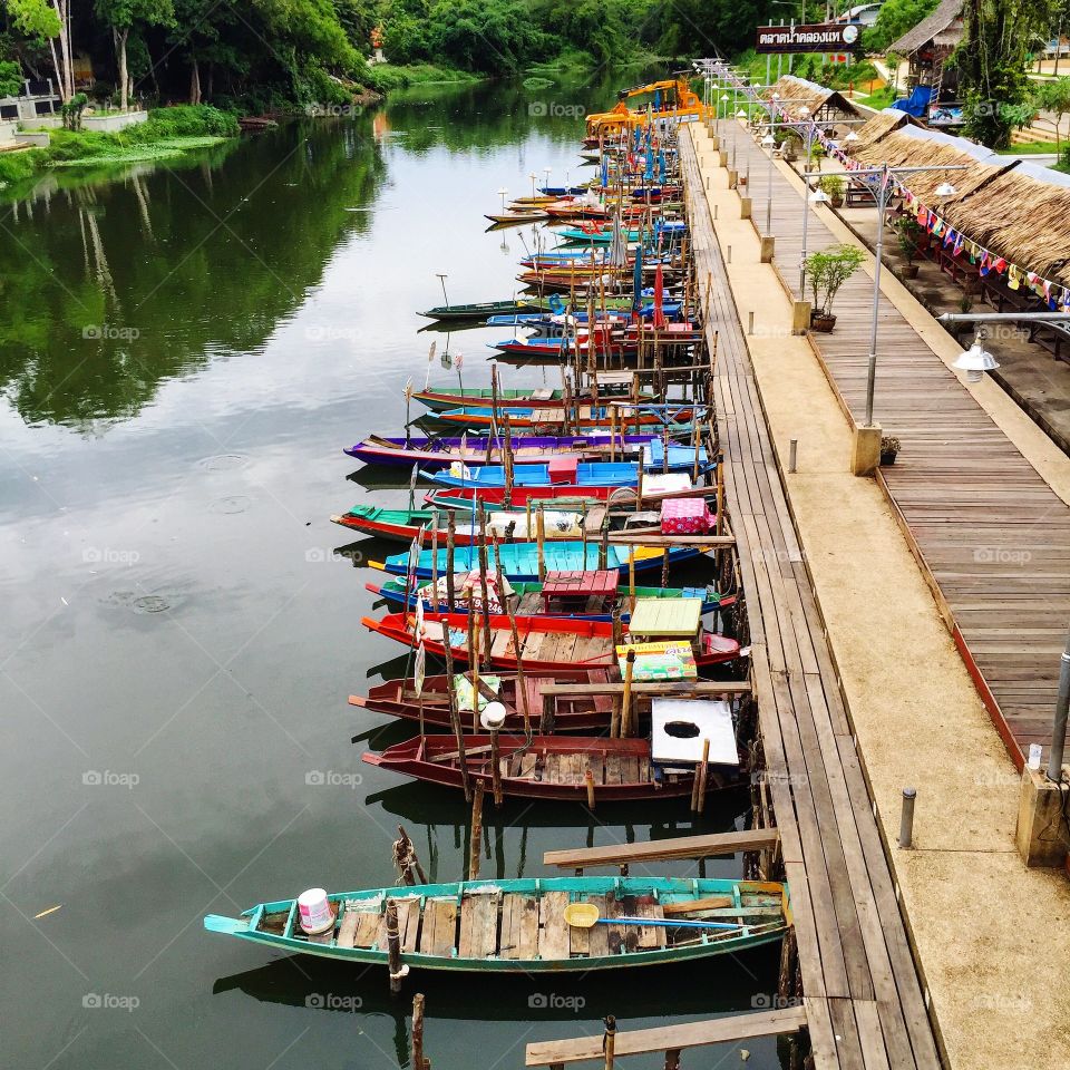 The boats at floating market