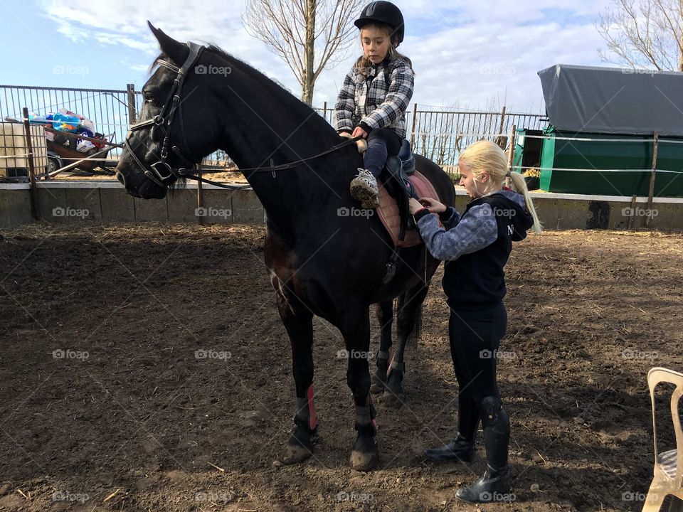 Getting ready to ride the horse