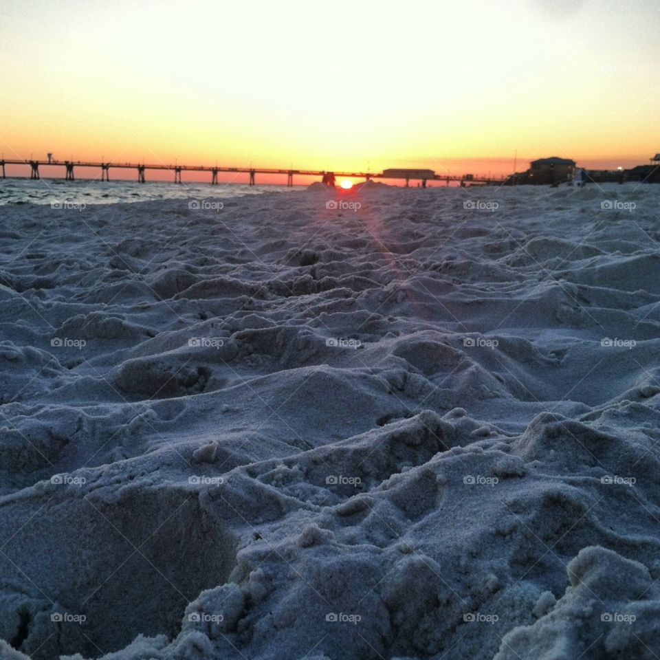 Sunset over the sand