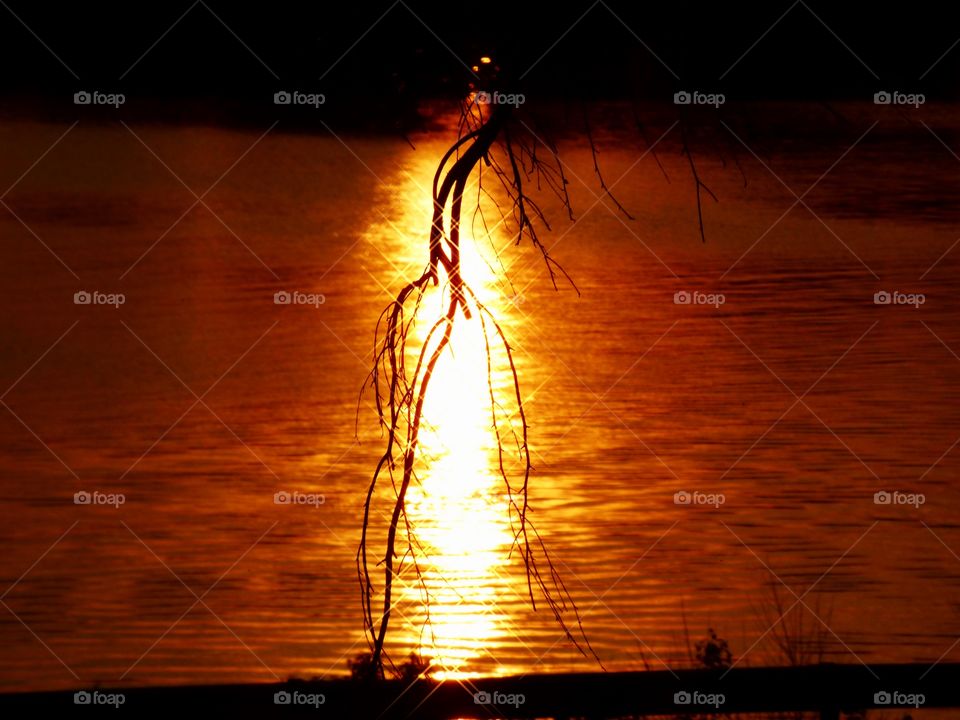 A sunset on the lake in Indiana 