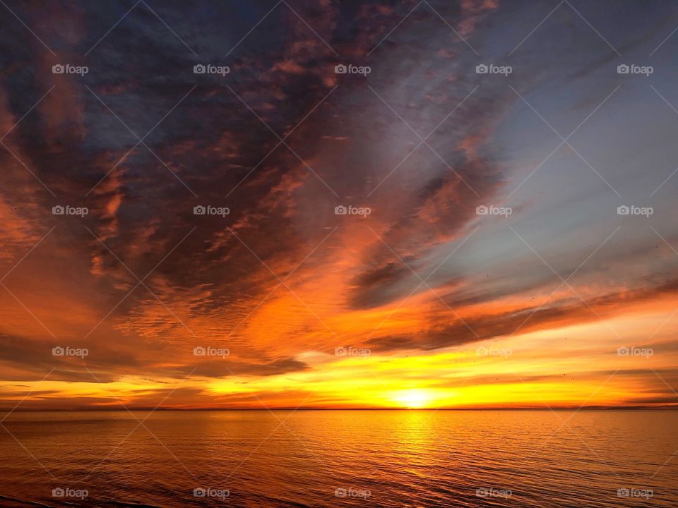 A beautiful sunrise over the Atlantic Ocean in Myrtle Beach South Carolina. 