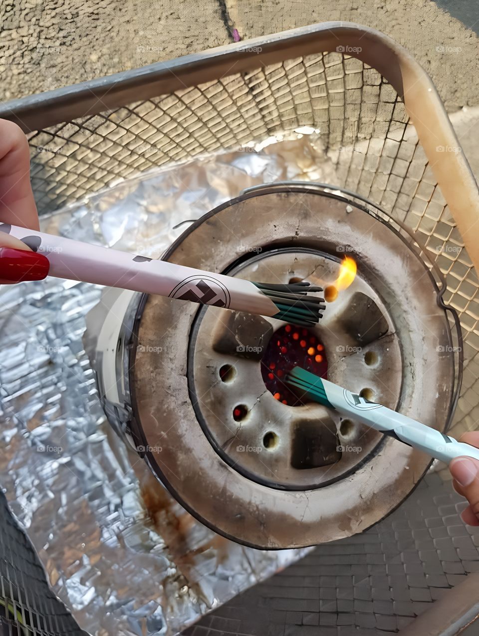 Rituals, incense lighting, respect and worship in Japanese temples