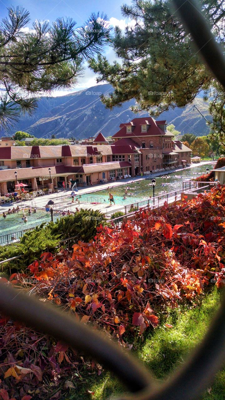 Swimming on a beautiful fall day