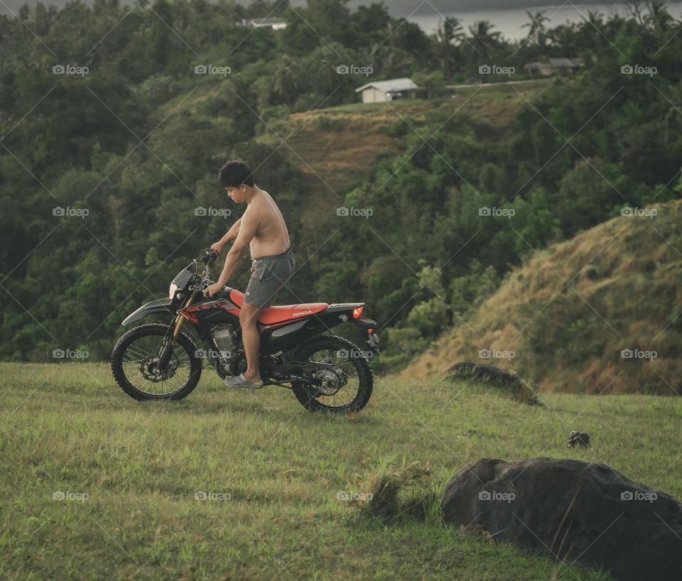 Riding on big bikes at hill