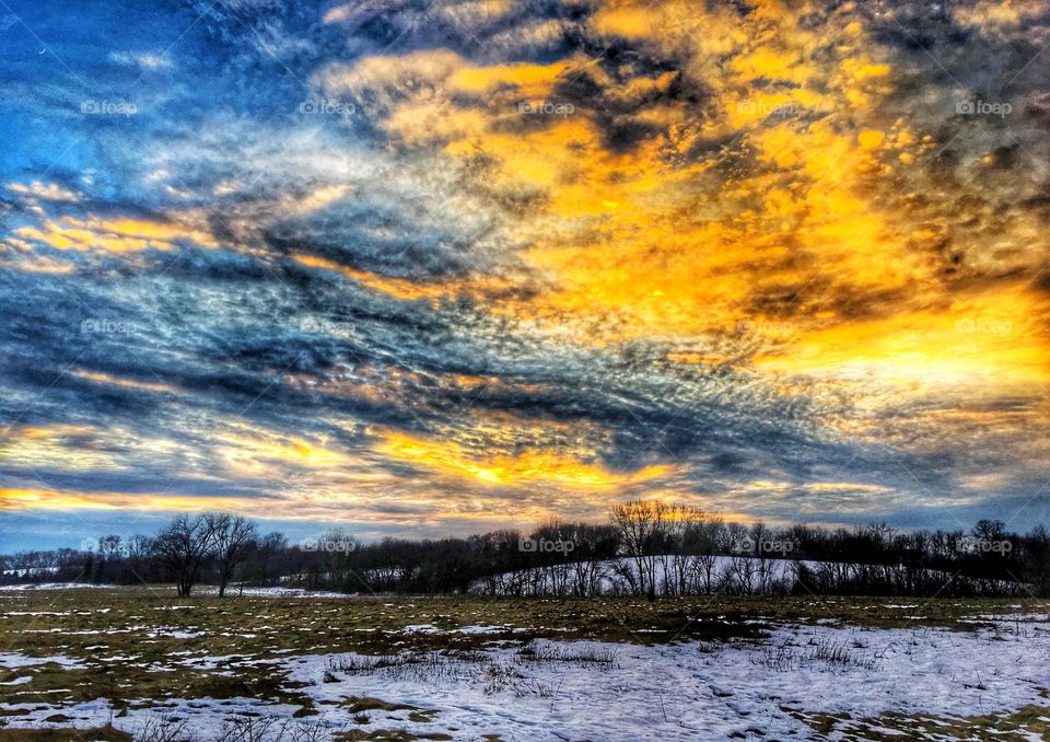 Sky, clouds and sunset
