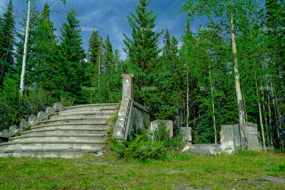 Remains of a ruined church in Lower Bankhead, Banff National Park