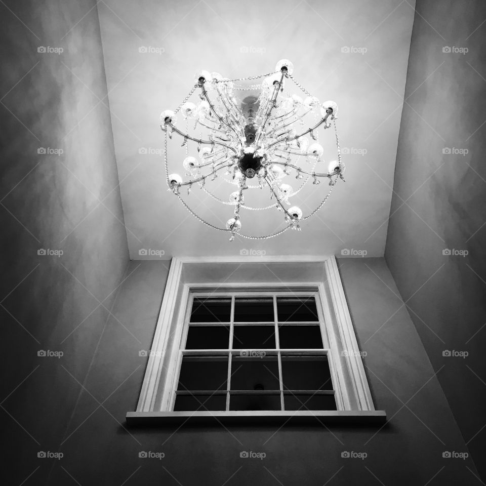 Window and chandelier 