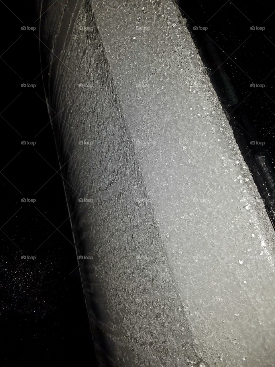 Ice on the side of a car