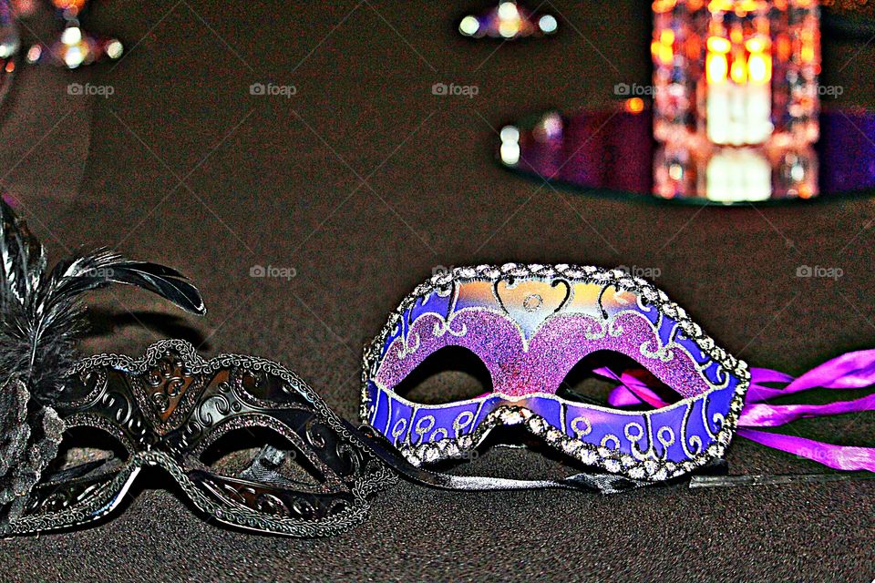 Mardi Gras dinner masks