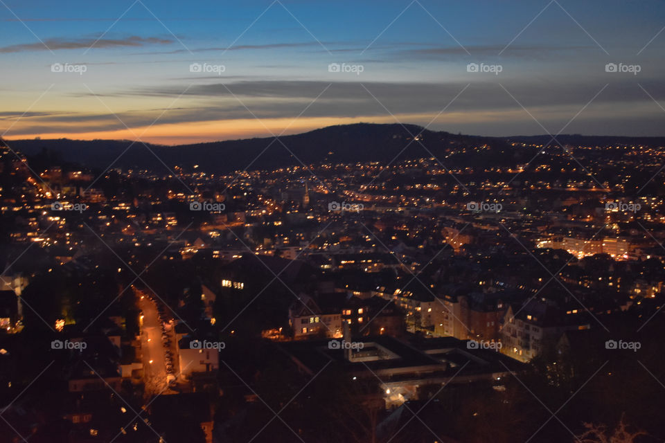 view of a big city in the dusk