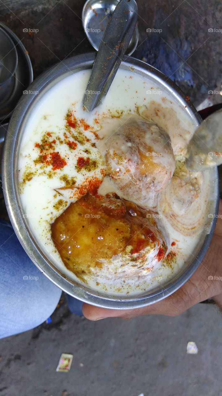 This is one of the best food items in our country. Its name is Dahi Bada.
It's very like people here
Everyone enjoys it with fondness
You also taste it and enjoy it