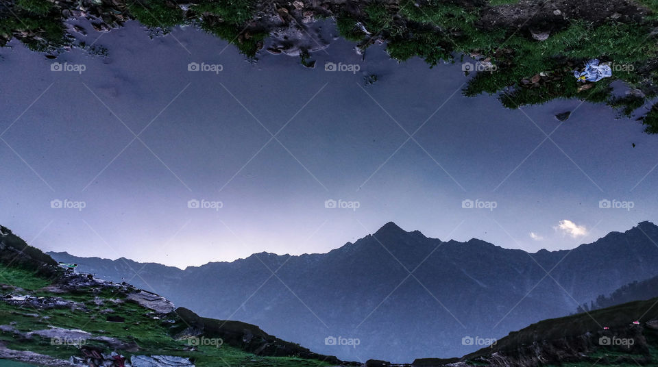 Mountains in the pond