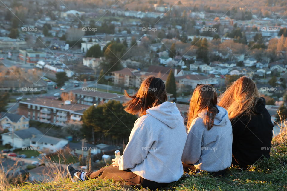 Watching sunset above the town