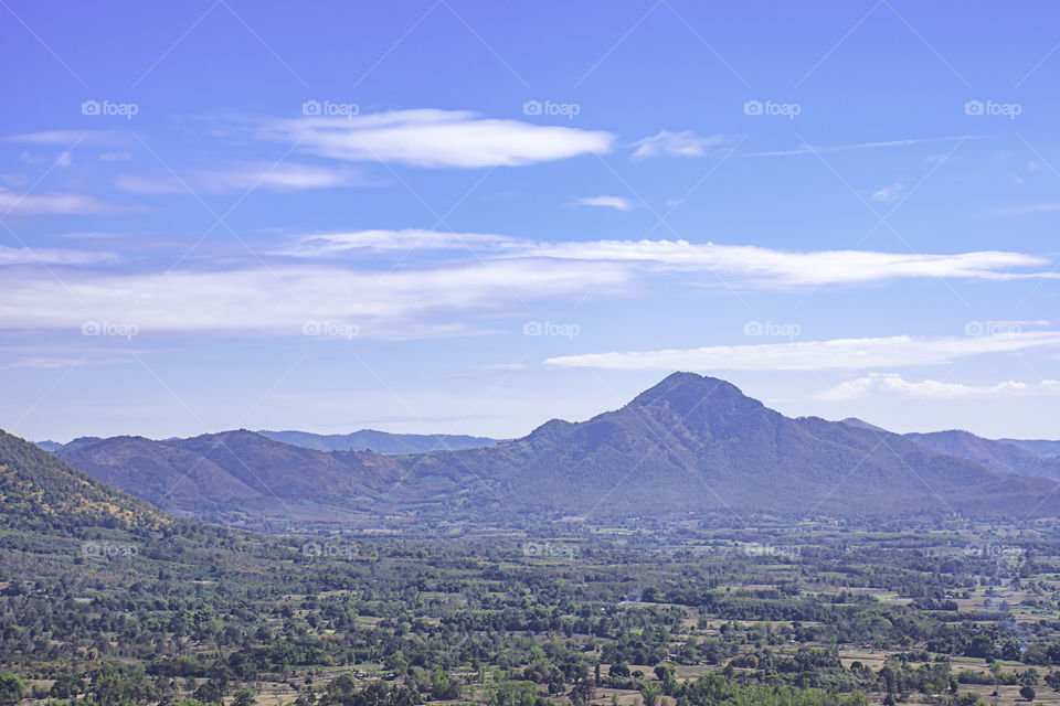 The beauty of mountains and sky at Phu Thok , Loei in Thailand.