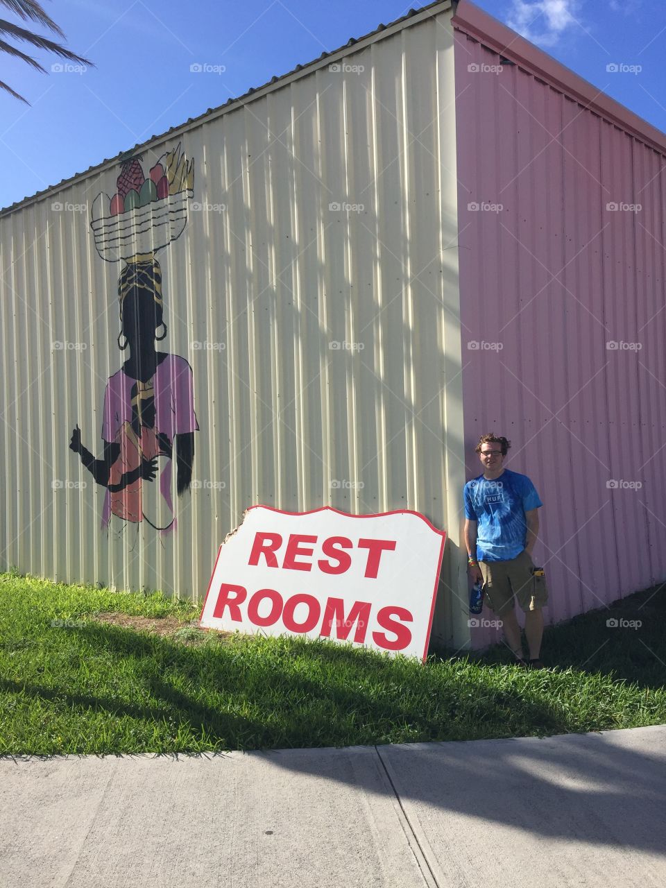 Nassau, Bahamas. I saw this sign and restrooms were no where to be found, I think they were hinting at ‘outdoor plumbing’