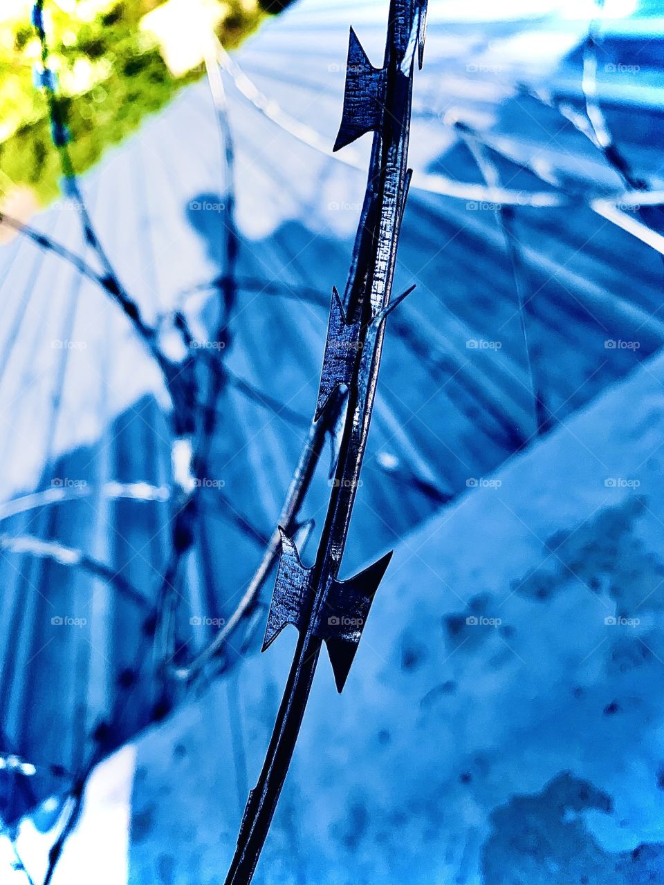 This sharp wire is on top of our building apartment. It’s sharp and pointy for safety. That no one can go over it.