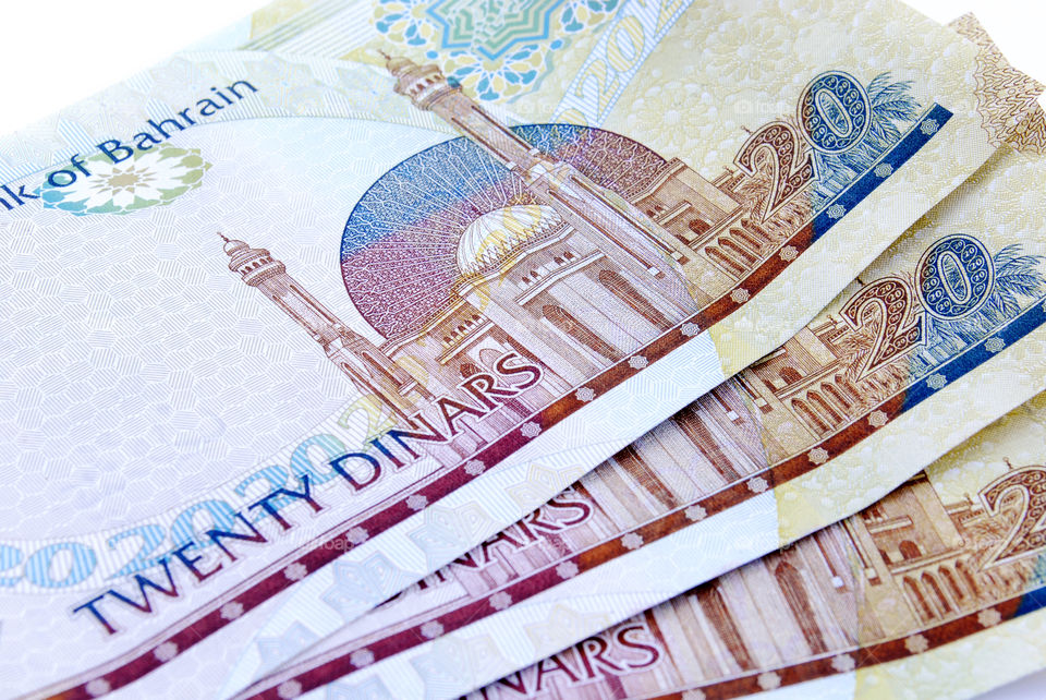 Bahrain currency isolated background