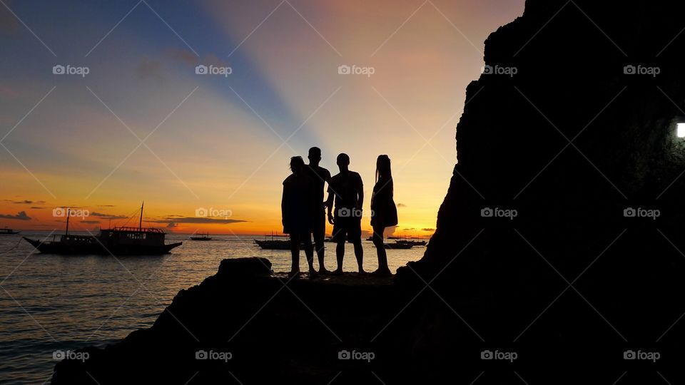 Standing still at sunset 