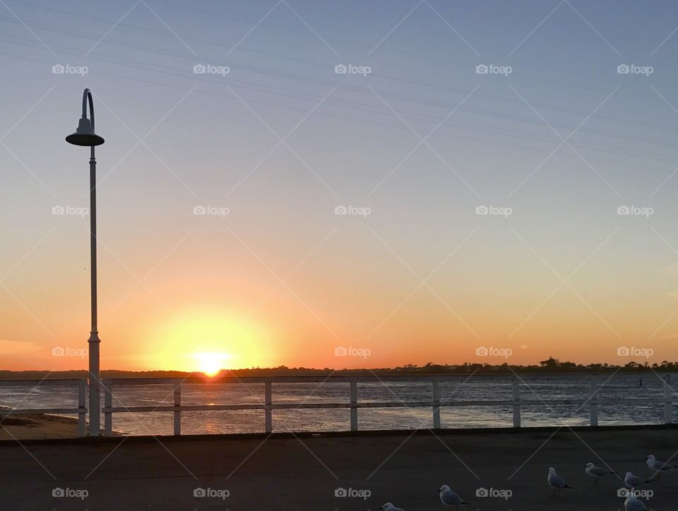 Beautiful sunset over the San Remo Jetty 