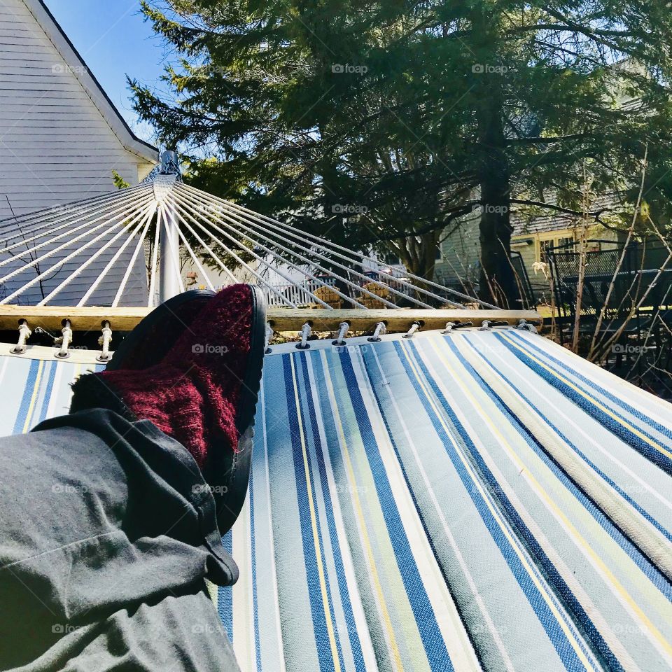 Relaxing in the hammock 