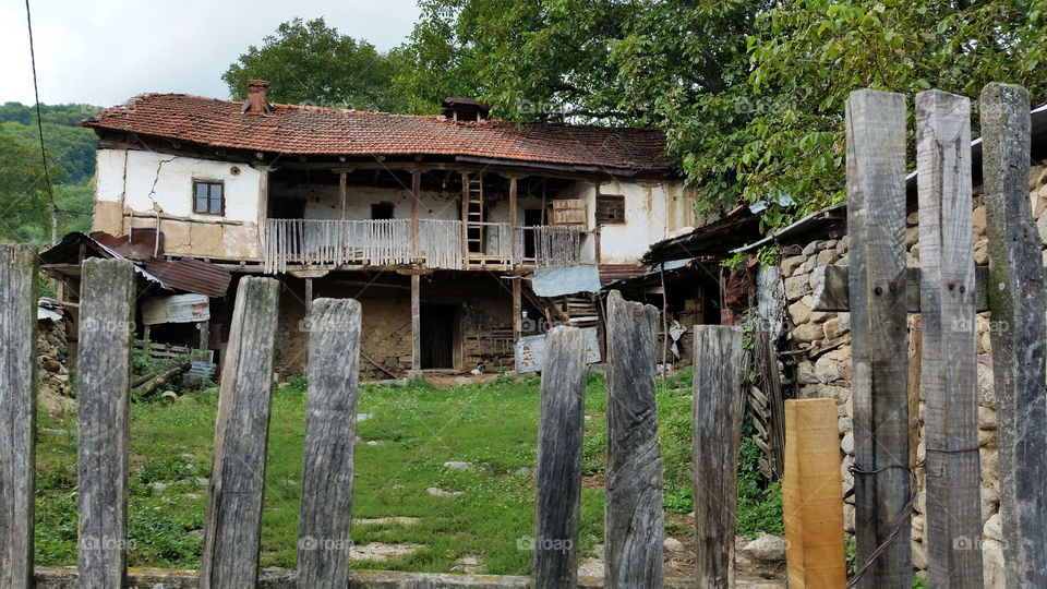Farm house greece. abandoned village house