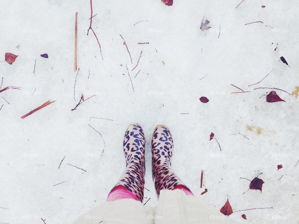 Winter shoes at the snow 